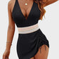 💃Hot Sale 49% OFF💃Deep V Drawstring One-Piece Swim Dress