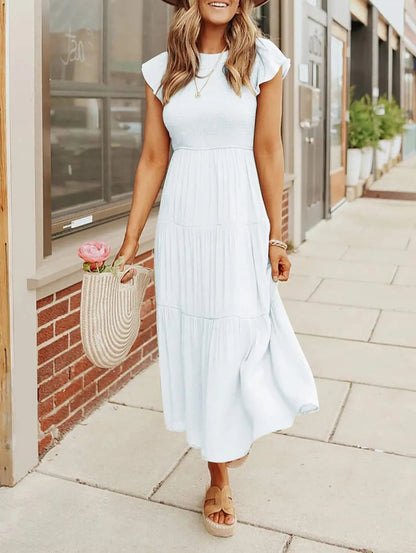 💖New Year's Sale 50% ✨WOMEN'S SUMMER CASUAL FLUTTER SHORT MIDI DRESS