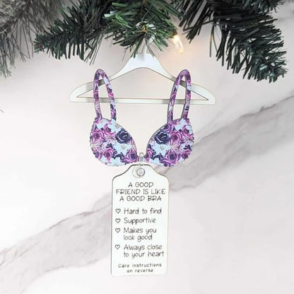 ✨ Handmade Wooden Bra Ornament - Signable Back for a Personal Touch! Unique Best Friend Gift 🎁