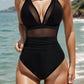 💥Last Day Special Sale 49% OFF💃 Women's Contrast Mesh Ruched One-piece Swimsuit