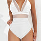 💥Last Day Special Sale 49% OFF💃Women's Contrast Mesh Ruched One-piece Swimsuit