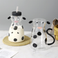🎁Hot Sale 50% OFF🔥Cow Glass Water Pitcher with Cup🐮🖤