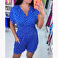 50%OFF👍 Polka Dot V-Neck One-piece Shorts Jumpsuit