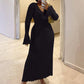 🔥BLACK FRIDAY SALE 49% OFF🔥Crew Neck & V-Neck Sleeved Knit Midi Dress