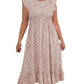 🎉🛍️Hot Promotion 50% OFF💃Women's Elegant Floral Print High-Waisted Ruffle Cap Sleeve Dress