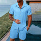 Men's Loose Short Sleeve Shirt & Shorts 2-Piece Set