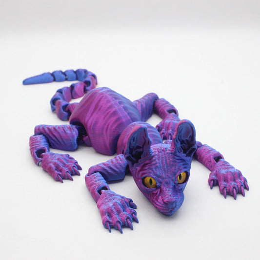 3D Printed Realistic Hairless Cat Figurine