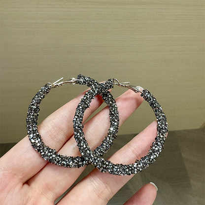 🔥HOT SALE 70% OFF🔥Sparkling Synthetic Diamond Large Hoop Earrings