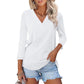🍂Autumn Sales 49% OFF💐Women's 3/4 Sleeve V Neck Solid Color Top