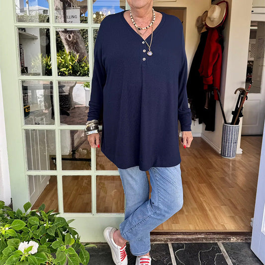 🎉🛍️HOT SALE 45% OFF💃Women's Buttoned V-Neck Short Sleeve Top