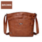 Soft Leather Messenger Multi Pocket Large Capacity Shoulder Bag