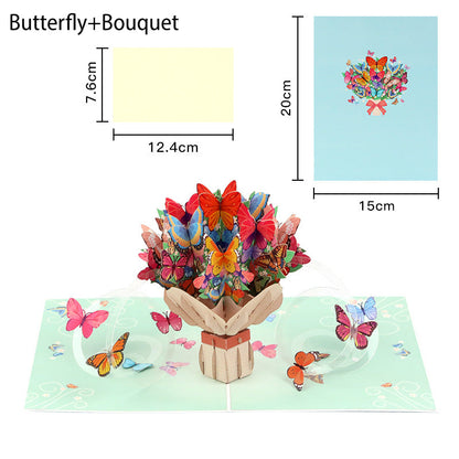 🦋 Vibrant 3D Butterfly & Daisy Pop-Up Greeting Card