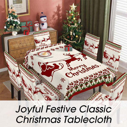 🦌Festive classic Christmas tablecloth🎄🎁