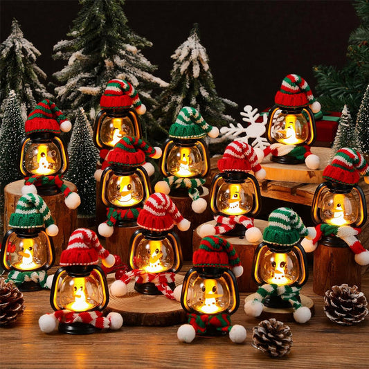 🎁Christmas decoration mini snowman lantern with hats and scarves❄️