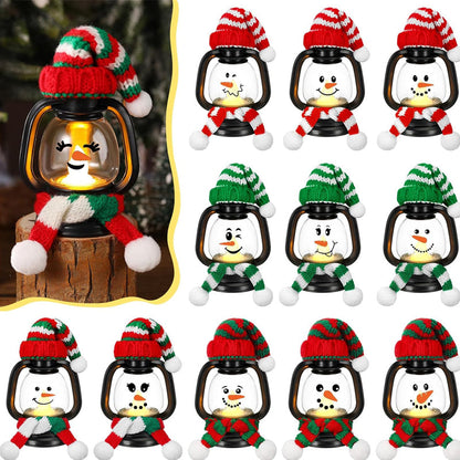 🎁Christmas decoration mini snowman lantern with hats and scarves❄️