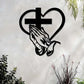 💖Elegant Christian wall decoration with heart and cross