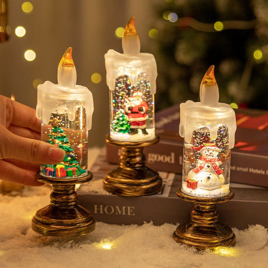 🎄Christmas Sales 60% OFF🎉Battery Operated Lighted Christmas Snow Globe Candle
