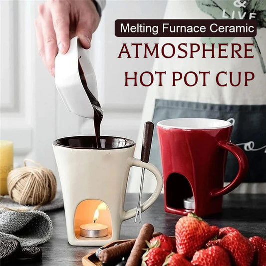 💖Special Price £12.99🔥Ceramic Chocolate Fondue Mug🍫