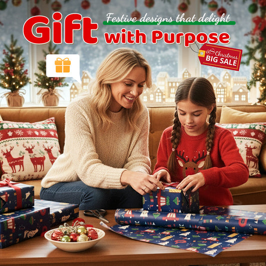 🎄Christmas Sales 50% OFF🎉Christmas Gift Wrapping Paper Sheet🎁