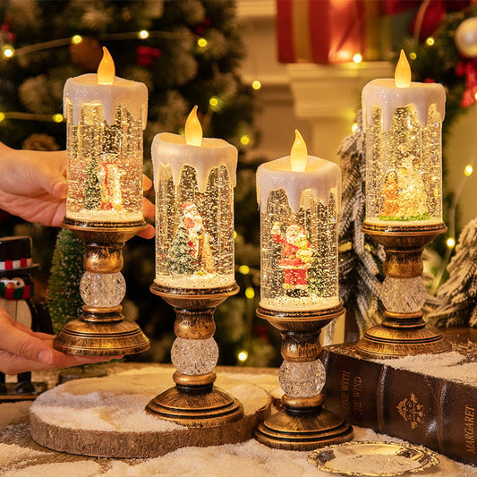 ✨ Magical Christmas LED Candle – Snow Effect, Retro Decoration & Safe Flame (Holiday Atmosphere in Every Room!)