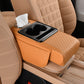 Multifunctional PU leather armrest mat for cars