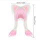 Plush Cat Ear Winter Hat with Braided Pigtails